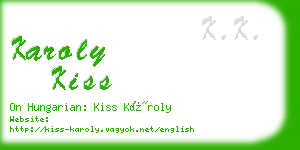 karoly kiss business card